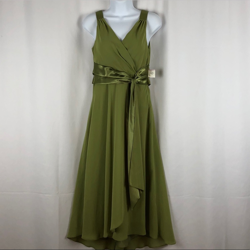 Jones Wear sheer overlay faux wrap dress NWT 6